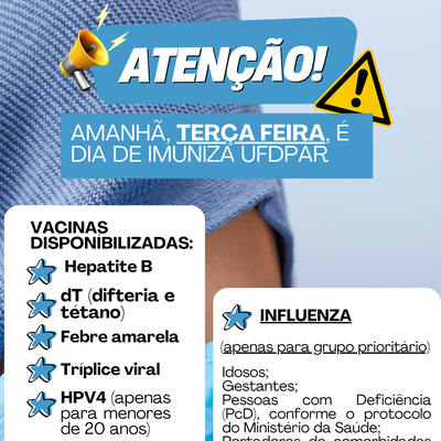 IMUNIZA UFDPar altera dia de vacinação nesta semana
