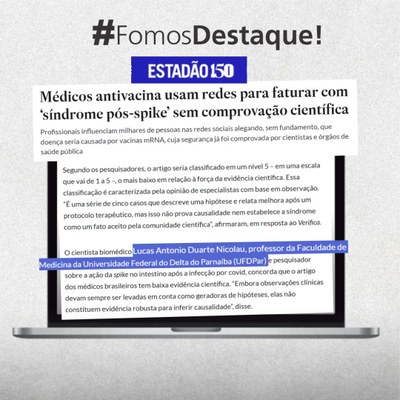 Professor da UFDPar é fonte em reportagem nacional sobre médicos antivacina e a chamada “síndrome pós-spike”